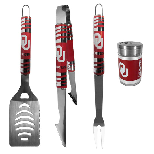 Oklahoma Sooners 3 pc Tailgater BBQ Set and Season Shaker - Flyclothing LLC