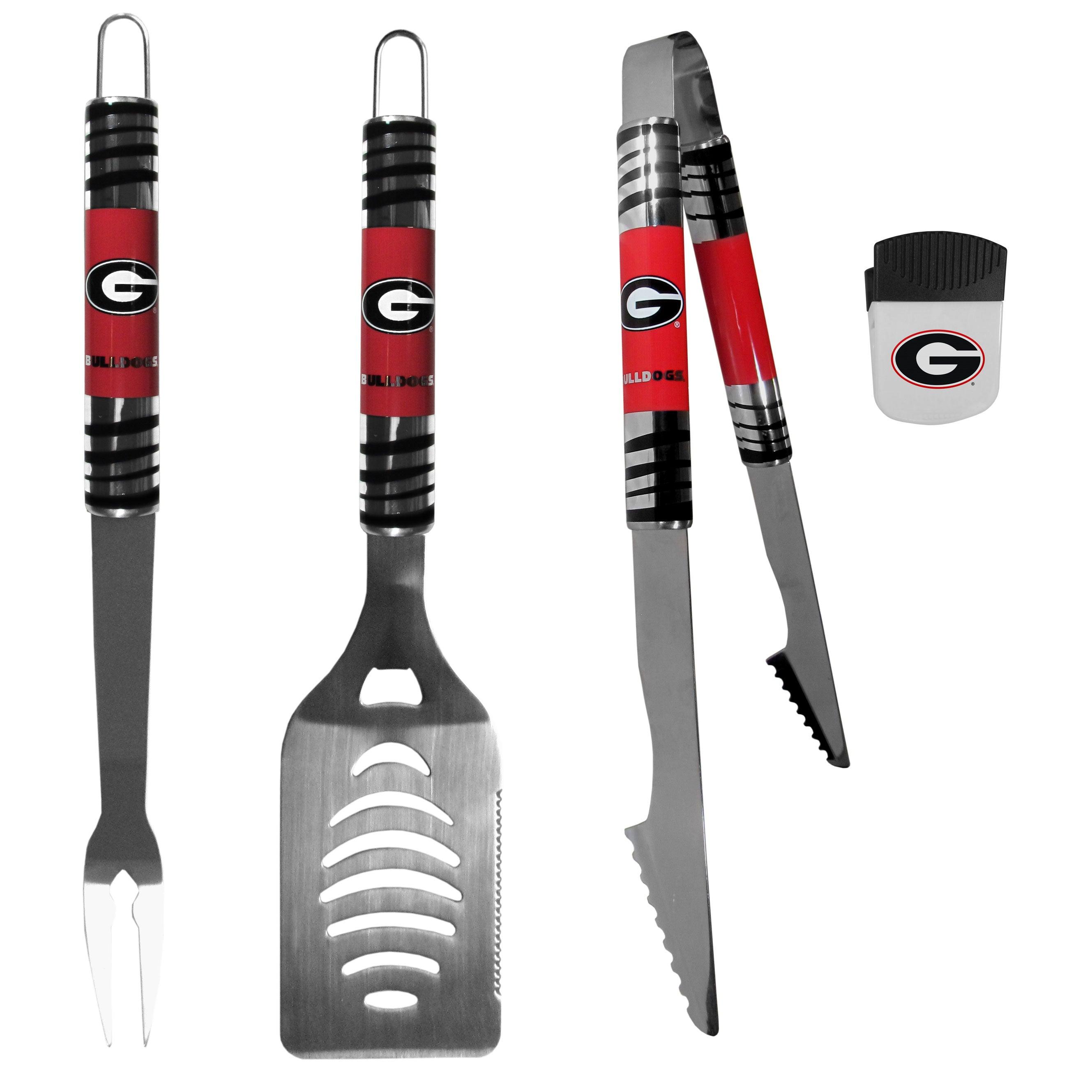 Georgia Bulldogs 3 pc BBQ Set and Chip Clip - Flyclothing LLC