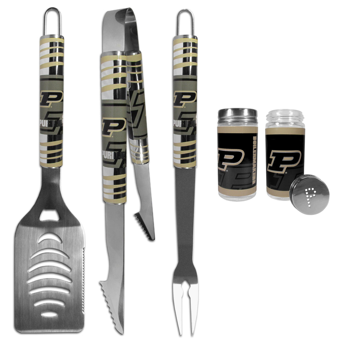 Purdue Boilermakers 3 pc Tailgater BBQ Set and Salt and Pepper Shaker Set - Flyclothing LLC