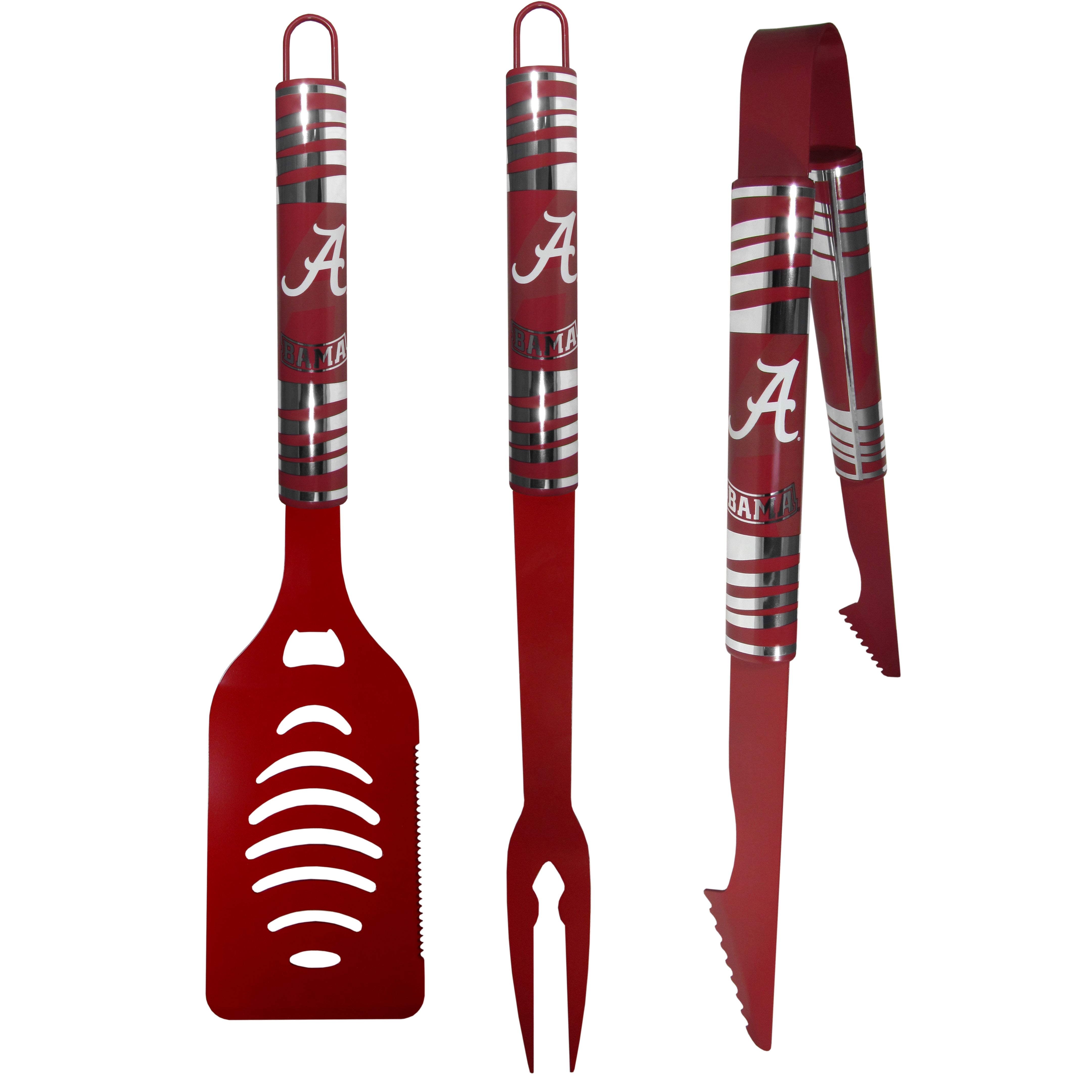 Alabama Crimson Tide 3 pc Color BBQ Tool Set