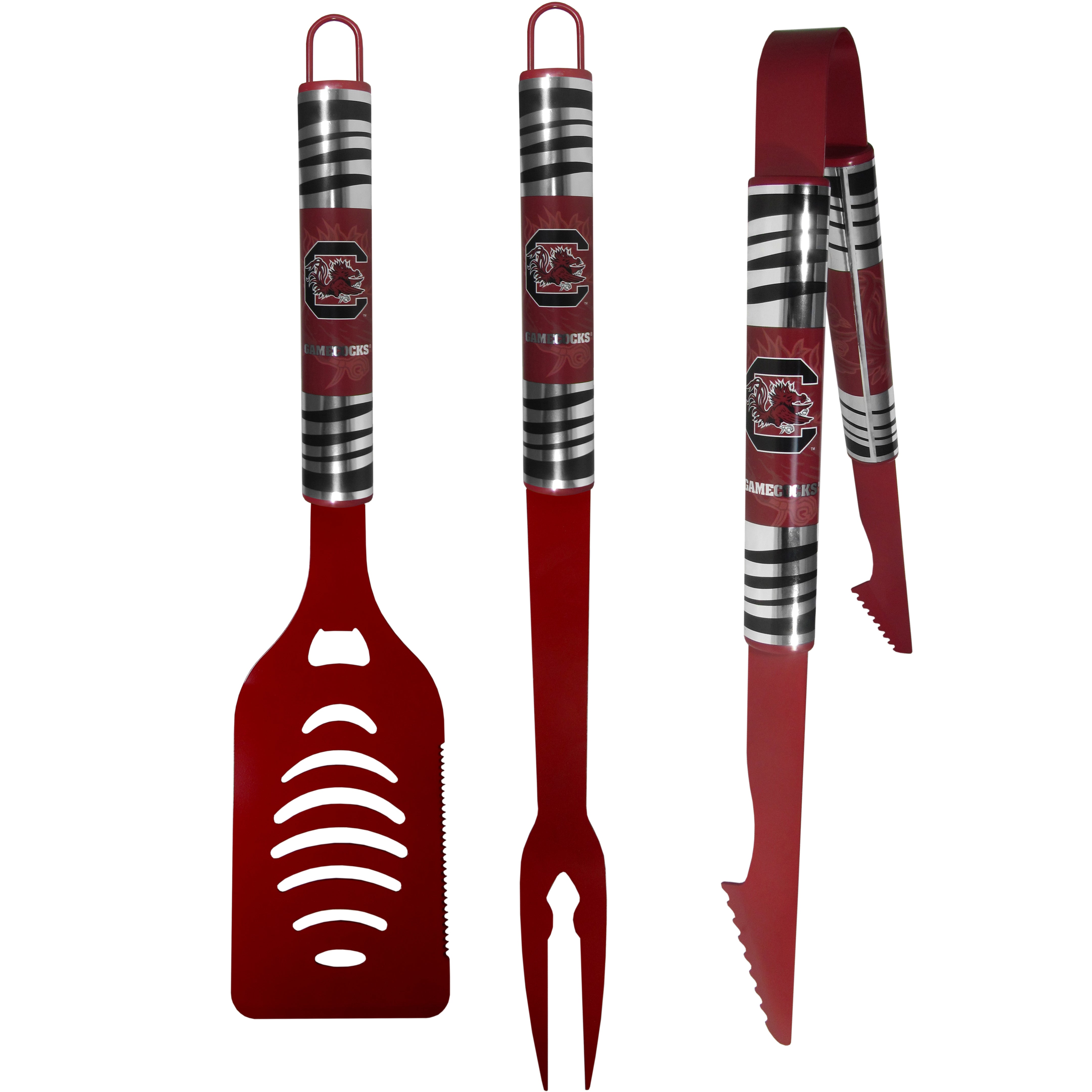 S. Carolina Gamecocks 3 pc Color BBQ Tool Set