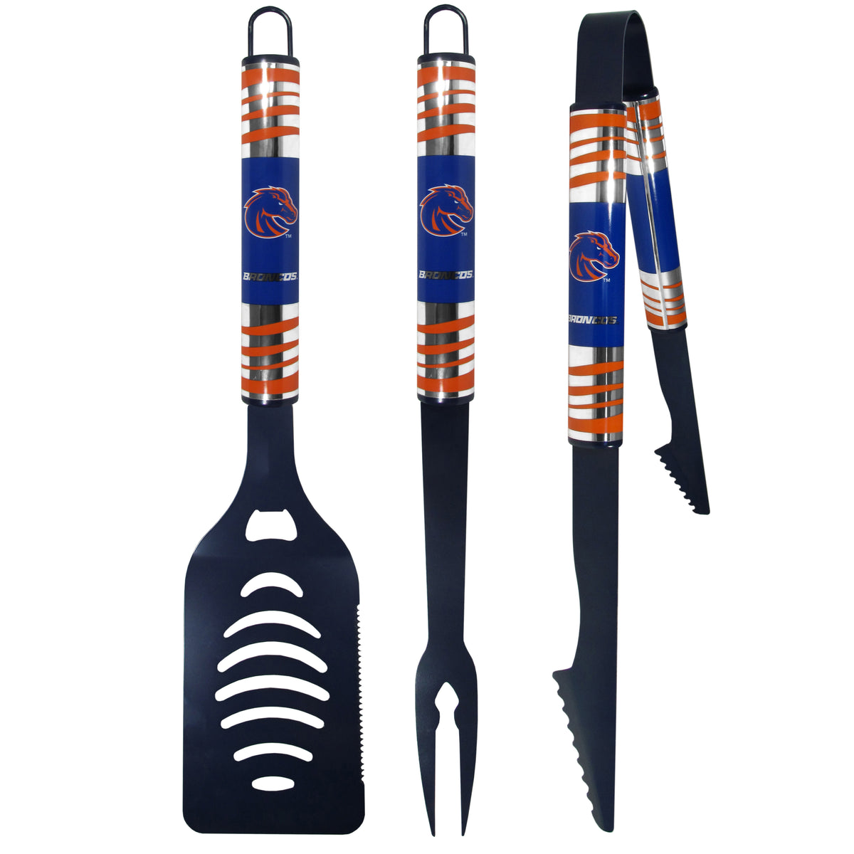 Boise St. Broncos 3 pc Color BBQ Tool Set