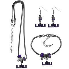 LSU Tigers Euro Bead Jewelry 3 piece Set - Flyclothing LLC