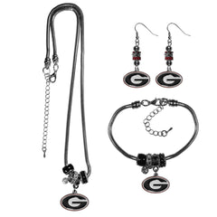 Georgia Bulldogs Euro Bead Jewelry 3 piece Set - Flyclothing LLC