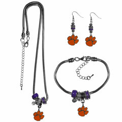 Clemson Tigers Euro Bead Jewelry 3 piece Set - Siskiyou Buckle