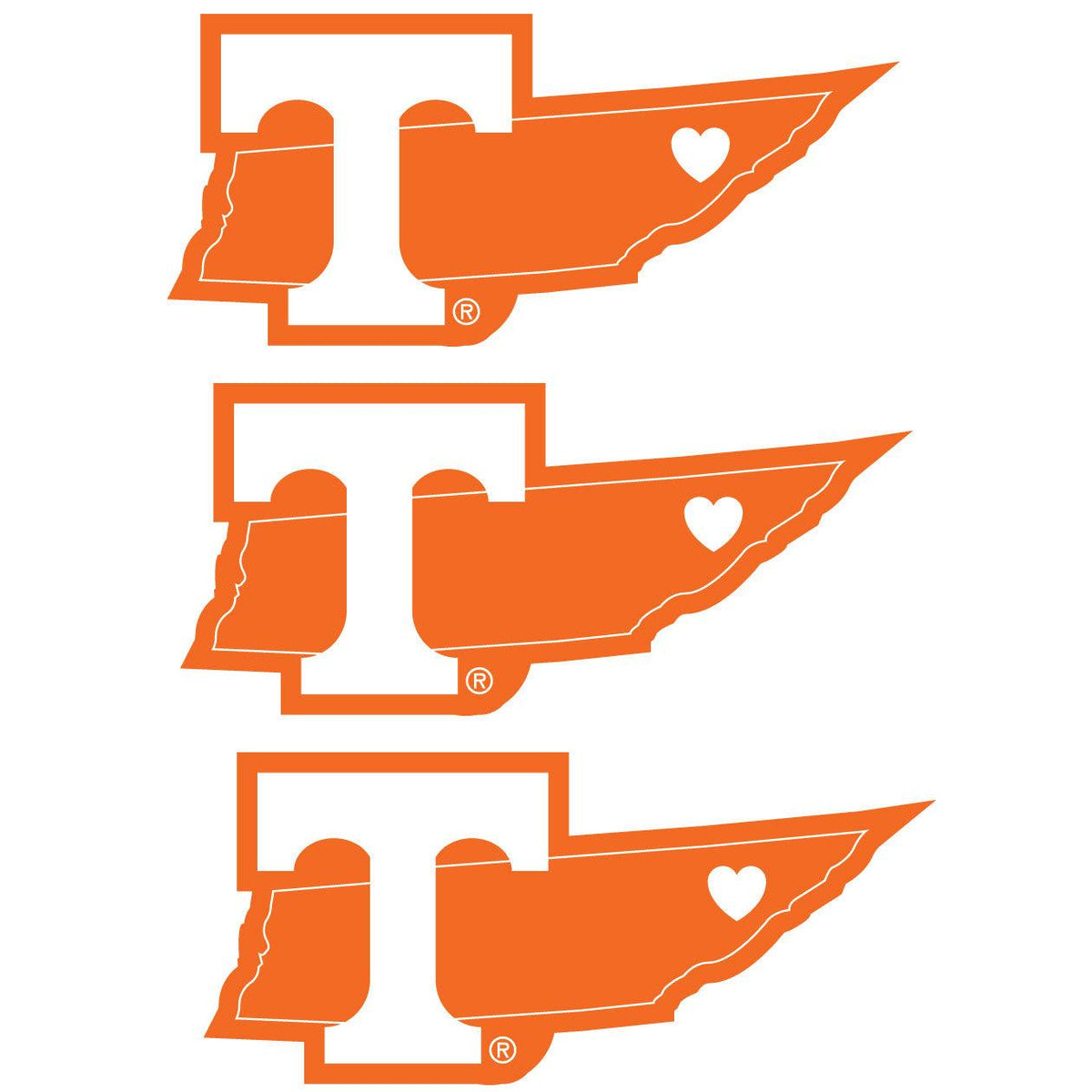 Tennessee Volunteers Home State Decal, 3pk - Flyclothing LLC