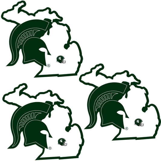 Michigan St. Spartans Home State Decal, 3pk - Siskiyou Buckle