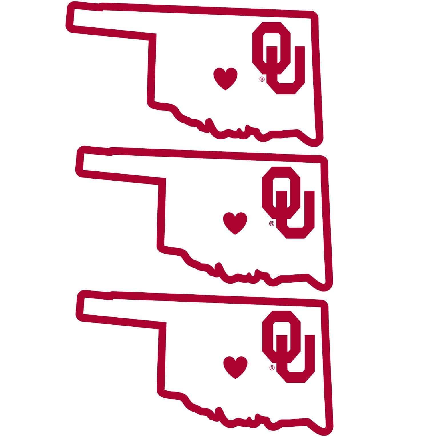 Oklahoma Sooners Home State Decal, 3pk - Siskiyou Buckle