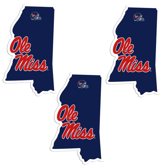 Mississippi Rebels Home State Decal, 3pk - Siskiyou Buckle