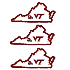 Virginia Tech Hokies Home State Decal, 3pk - Flyclothing LLC