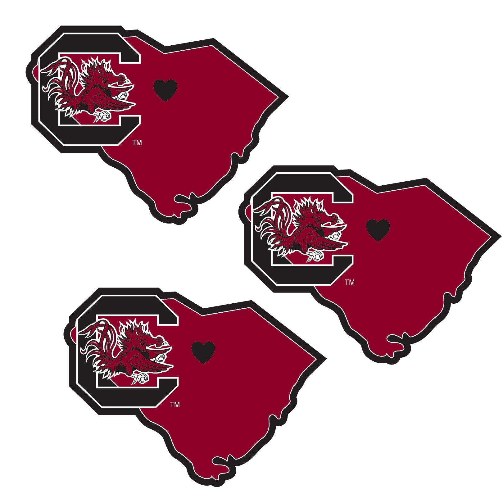 S. Carolina Gamecocks Home State Decal, 3pk - Flyclothing LLC