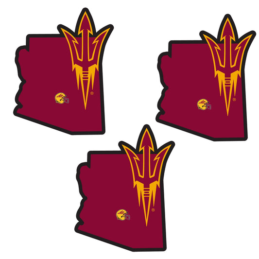 Arizona St. Sun Devils Home State Decal, 3pk - Flyclothing LLC