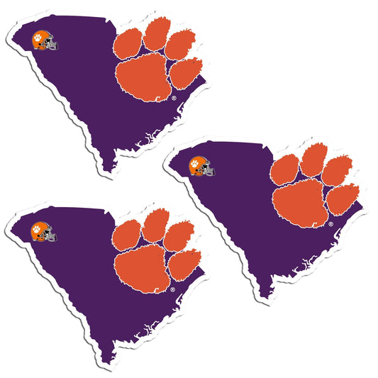 Clemson Tigers Home State Decal, 3pk - Siskiyou Buckle