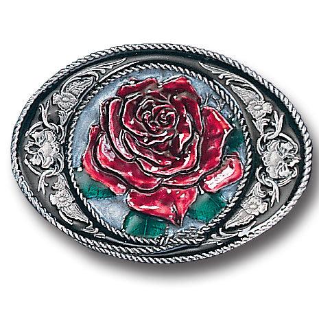 Western Rose Enameled Belt Buckle - Flyclothing LLC