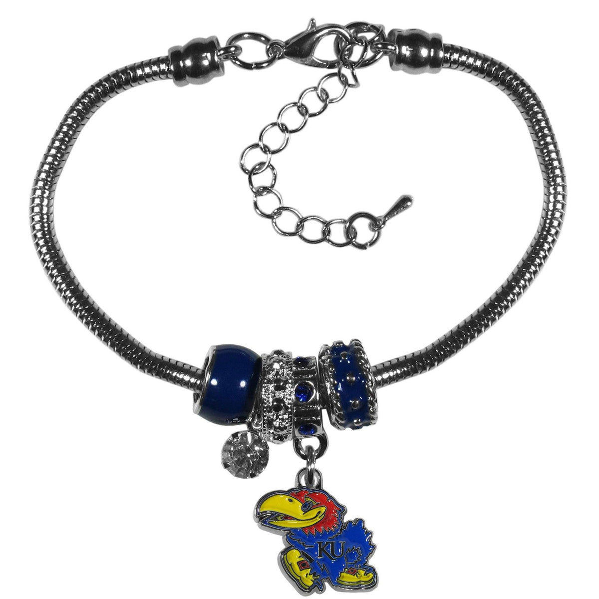 Kansas Jayhawks Euro Bead Bracelet - Flyclothing LLC