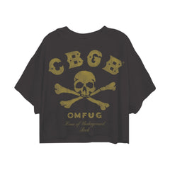 CBGB Skull Patch Oversize Crop