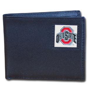 Ohio St. Buckeyes Leather Bi-fold Wallet - Siskiyou Buckle