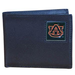 Auburn Tigers Leather Bi-fold Wallet Packaged in Gift Box - Siskiyou Buckle