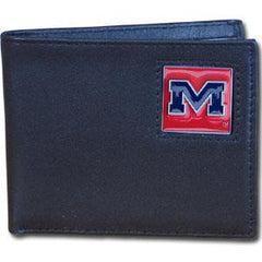 Mississippi Rebels Leather Bi-fold Wallet Packaged in Gift Box - Flyclothing LLC