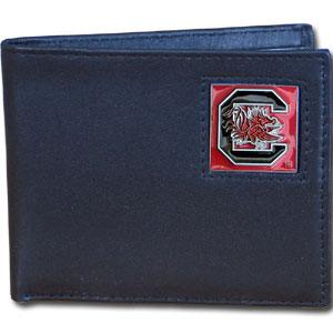 S. Carolina Gamecocks Leather Bi-fold Wallet Packaged in Gift Box - Flyclothing LLC