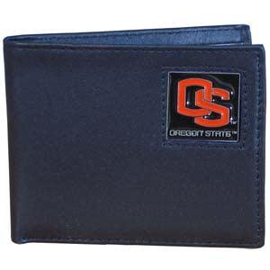 Oregon St. Beavers Leather Bi-fold Wallet Packaged in Gift Box - Flyclothing LLC