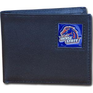 Boise St. Broncos Leather Bi-fold Wallet - Siskiyou Buckle