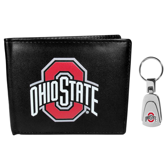 Ohio St. Buckeyes Bi-fold Wallet & Steel Key Chain - Flyclothing LLC