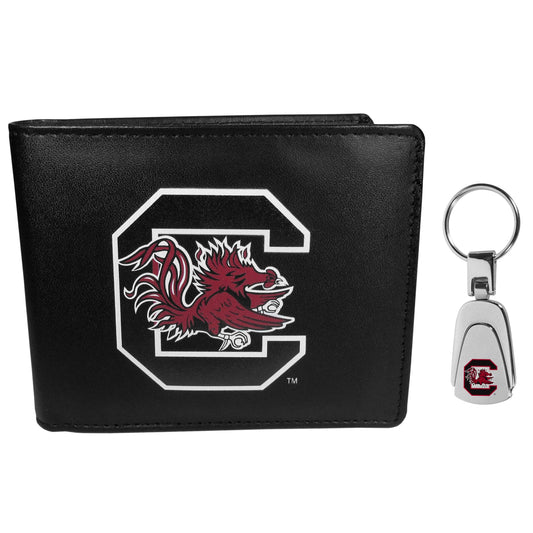 S. Carolina Gamecocks Bi-fold Wallet & Steel Key Chain - Flyclothing LLC