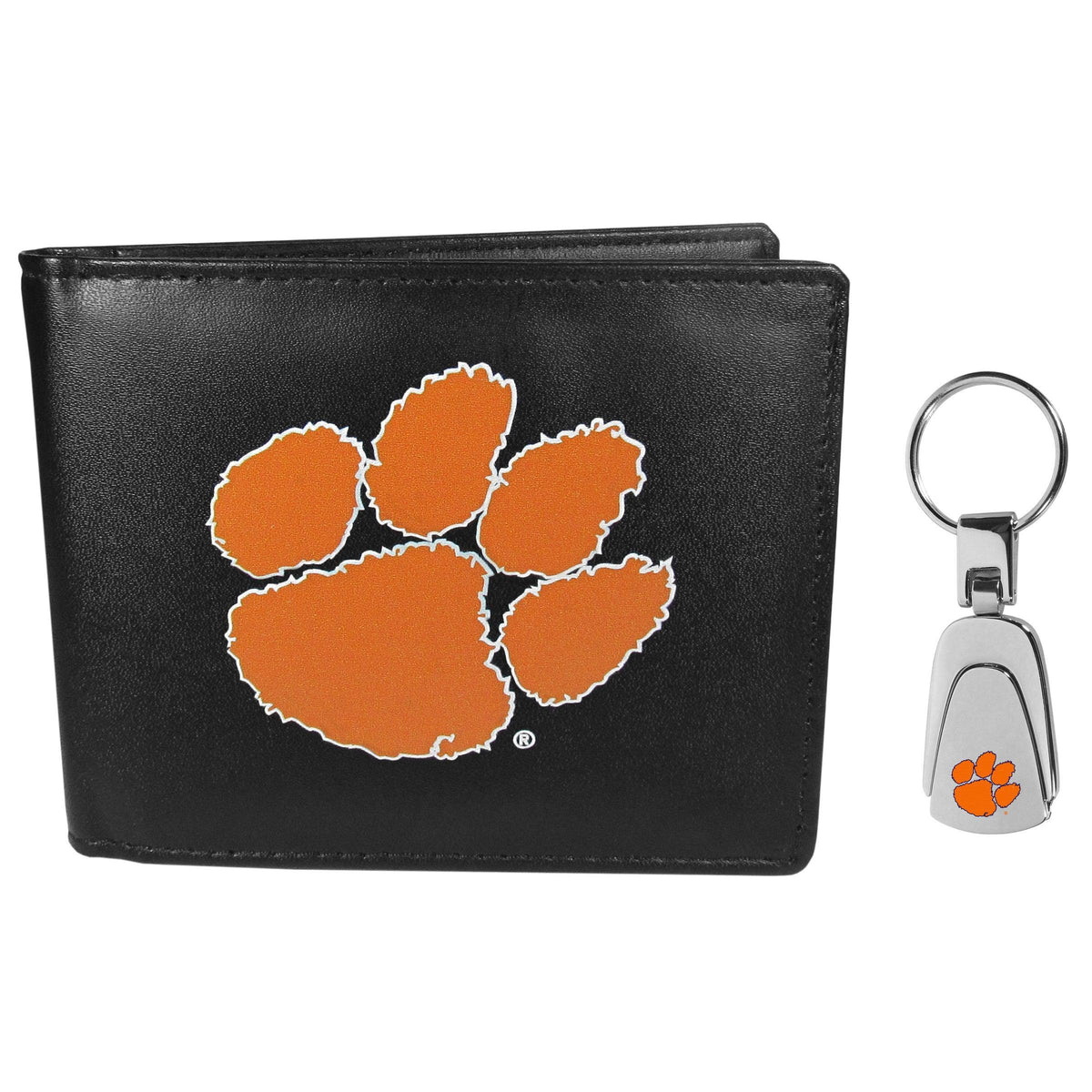 Clemson Tigers Bi-fold Wallet & Steel Key Chain - Siskiyou Buckle