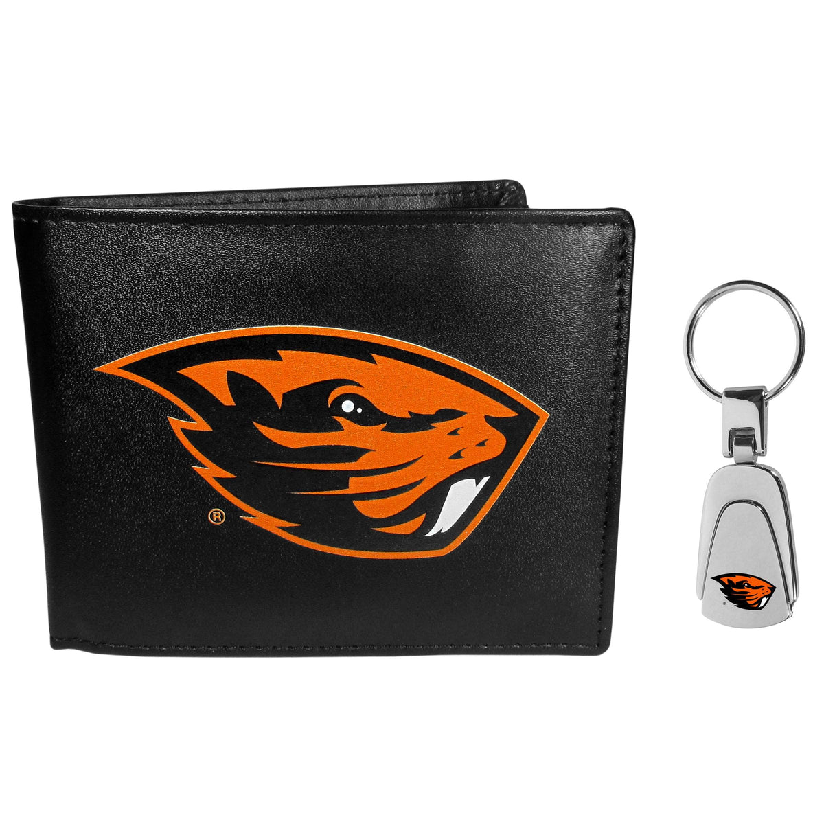 Oregon St. Beavers Bi-fold Wallet & Steel Key Chain - Flyclothing LLC