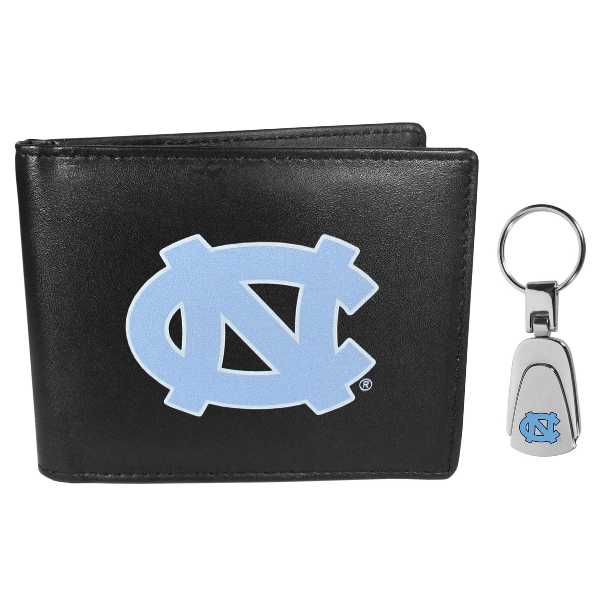 N. Carolina Tar Heels Bi-fold Wallet & Steel Key Chain - Flyclothing LLC