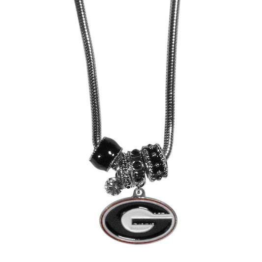 Georgia Bulldogs Euro Bead Necklace - Siskiyou Buckle