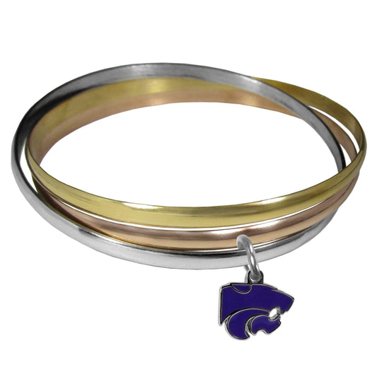 Kansas St. Wildcats Tri-color Bangle Bracelet - Siskiyou Buckle