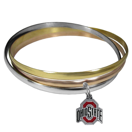 Ohio St. Buckeyes Tri-color Bangle Bracelet - Flyclothing LLC