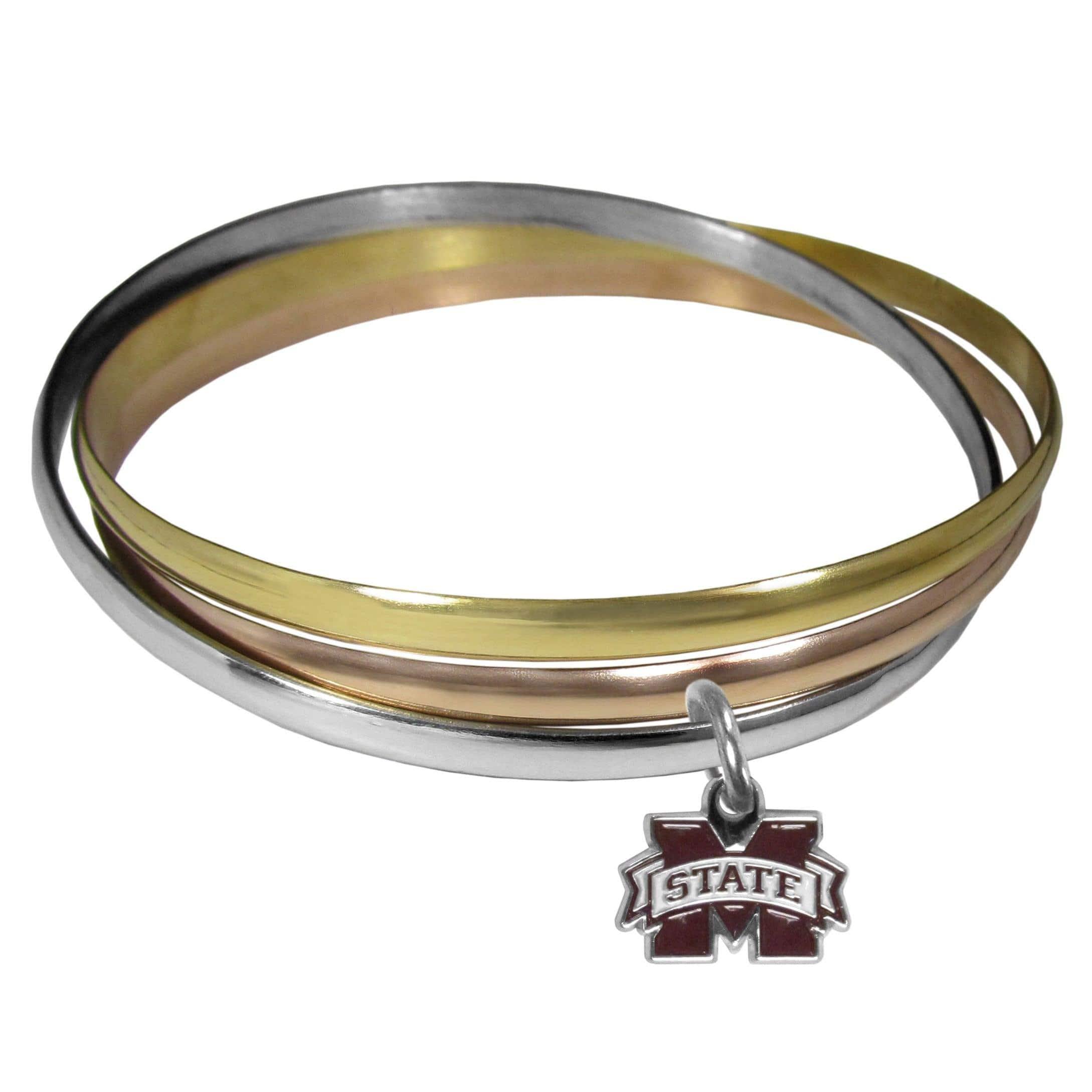 Mississippi St. Bulldogs Tri-color Bangle Bracelet - Flyclothing LLC