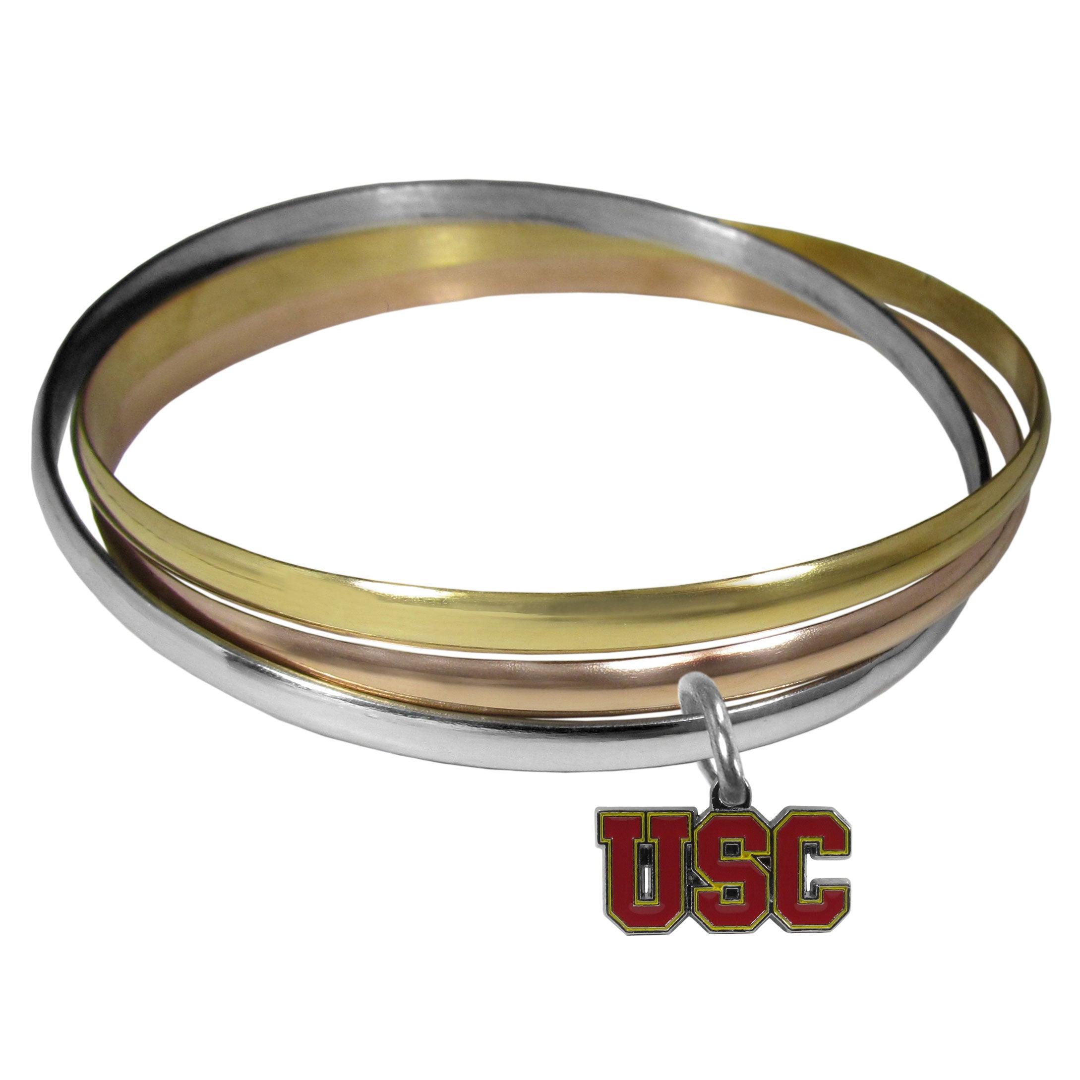 USC Trojans Tri-color Bangle Bracelet - Flyclothing LLC