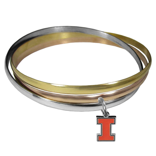 Illinois Fighting Illini Tri-color Bangle Bracelet - Flyclothing LLC