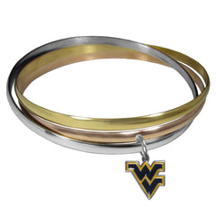 W. Virginia Mountaineers Tri-color Bangle Bracelet - Flyclothing LLC