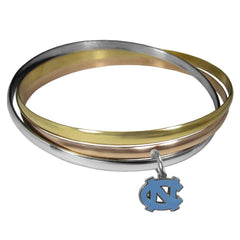 N. Carolina Tar Heels Tri-color Bangle Bracelet - Siskiyou Buckle