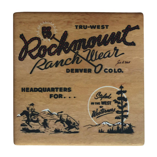 Cowboy Calf Roper Western Ceramic Coaster - Rockmount Clothing