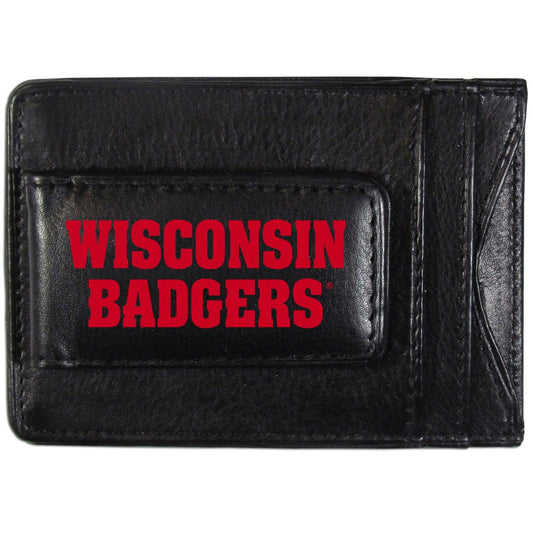 Wisconsin Badgers Logo Leather Cash and Cardholder - Flyclothing LLC