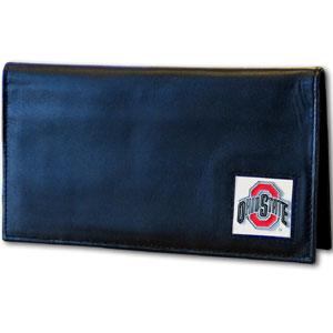 Ohio St. Buckeyes Deluxe Leather Checkbook Cover - Siskiyou Buckle