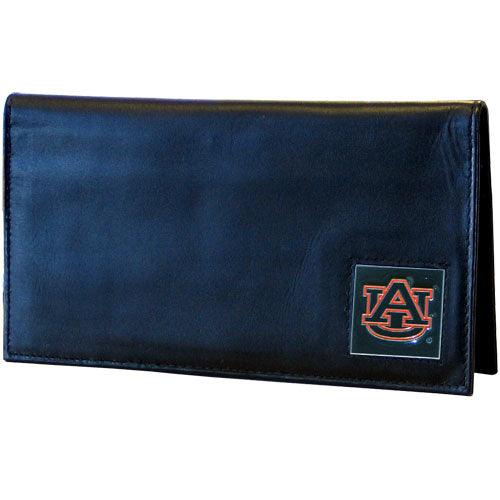 Auburn Tigers Deluxe Leather Checkbook Cover - Siskiyou Buckle