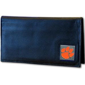 Clemson Tigers Deluxe Leather Checkbook Cover - Siskiyou Buckle