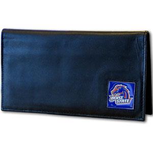 Boise St. Broncos Deluxe Leather Checkbook Cover - Siskiyou Buckle