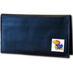 Kansas Jayhawks Deluxe Leather Checkbook Cover - Flyclothing LLC