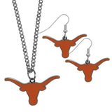 Texas Longhorns Dangle Earrings and Chain Necklace Set - Flyclothing LLC