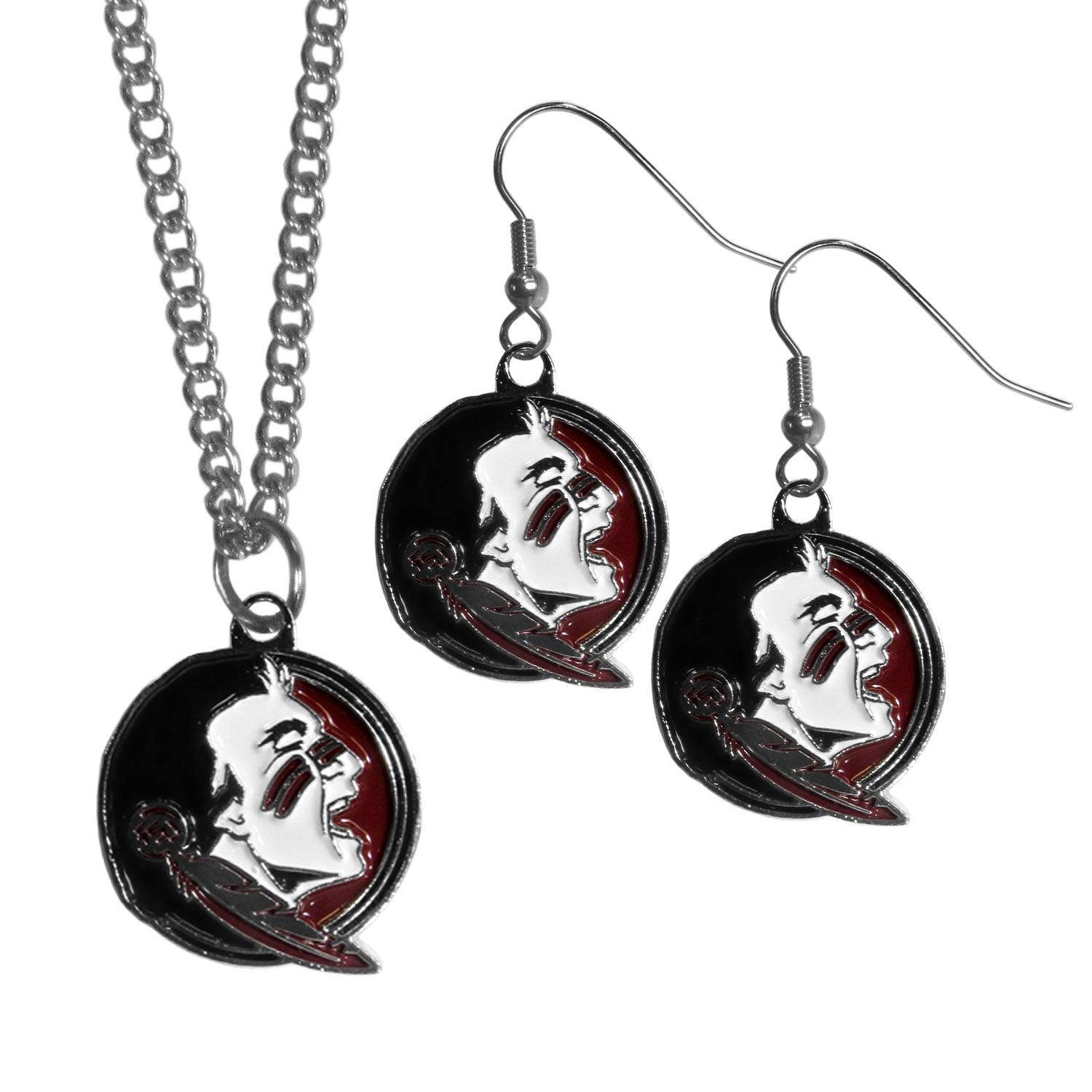 Florida St. Seminoles Dangle Earrings and Chain Necklace Set - Flyclothing LLC