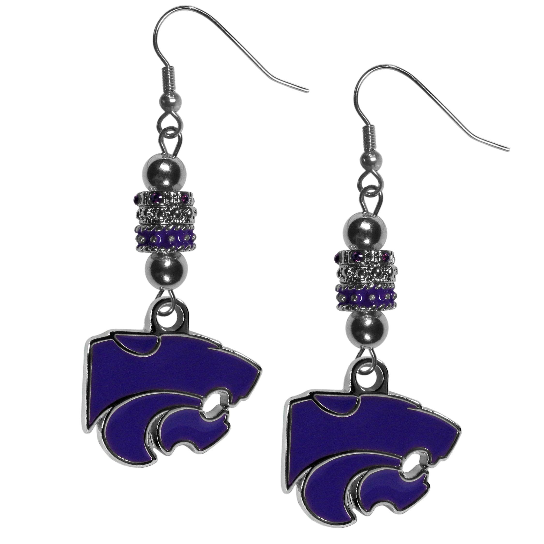 Kansas St. Wildcats Euro Bead Earrings - Flyclothing LLC