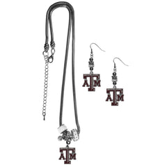 Texas A & M Aggies Euro Bead Earrings and Necklace Set - Flyclothing LLC